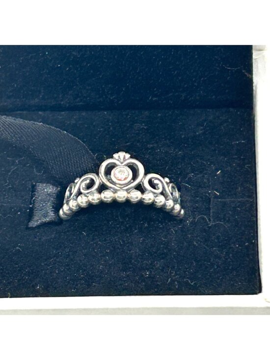 Pandora Jewelry - Pandora Sterling Silver My Princess Tiara Crown Heart Ring With Clear CZ Size 6